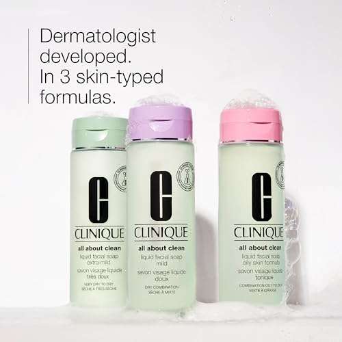 Clinique Great Skin, Great Deal Gift Set For Dry Combination Skin Type II | All About Clean Mild Liquid Soap, Clarifying Lotion + Dramatically Different Lotion | Includes 3 Travel Size Pieces 2
