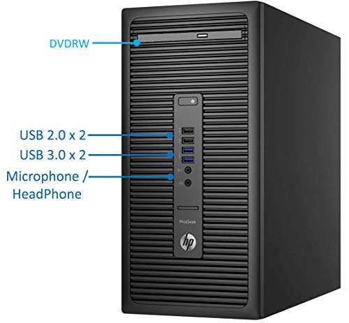 HP 600 G2 ProDesk Mini-Tower PC, Intel Quad-Core i7-6700 Upto 4.0GHz, 32GB RAM, 1TB SSD, AMD R7 240 2GB HD Graphics 4K, AC Wi-Fi, Bluetooth, HDMI, DisplayPort, Windows 10 Pro (Renewed) 2