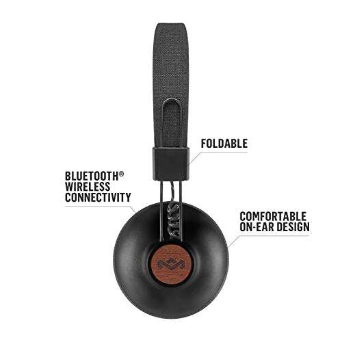 House of Marley Positive Vibration 2: Over-Ear Headphones with Microphone, Wireless Bluetooth Connectivity, and 10 Hours of Playtime (Black) 4
