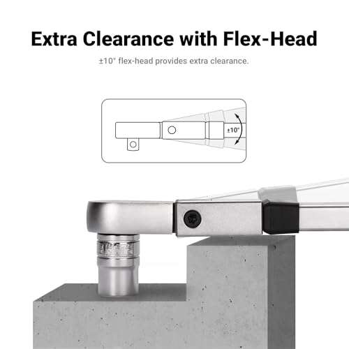 Capri Tools 1/2 in. Drive Flex-Head Split Beam Torque Wrench, 50-250 ft. lbs. 4