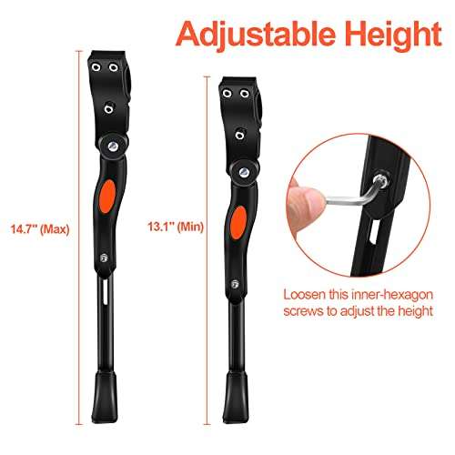 DIRZA Bike Kickstand Adjustable Alloy Bicycle Kickstand for 22"/24"/26" Mountain Bike Road Bike 3