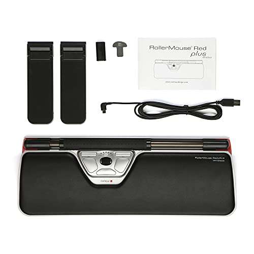 Contour Design RollerMouse Red Plus Wireless - Wireless Ergonomic Mouse for Laptop and Desktop Computer Use - Reach-Free Ambidextrous Computer Mouse - Mac & PC Compatible 2