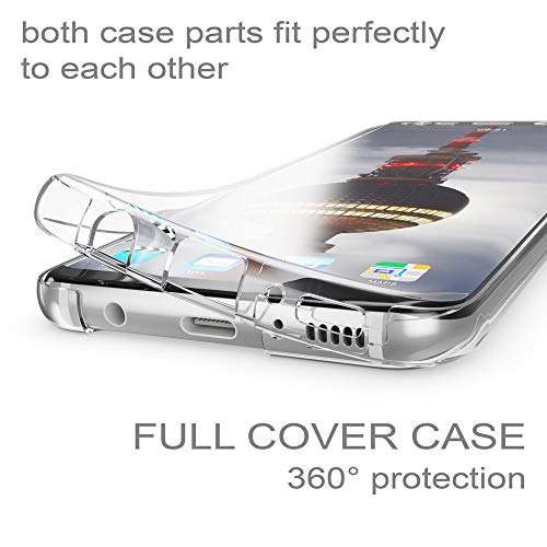 NALIA 360 Degree Case Compatible with Samsung Galaxy S8, Protective Silicone Full Cover Front & Back Mobile Phone Bumper with Screen Protector, Ultra Thin Shockproof Complete Coverage - Transparent 2