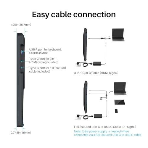 HUION Kamvas 22 Plus QLED Drawing Tablet with Full-Laminated Screen USB-C Connection 140% sRGB Tilt, 21.5 inch Graphics Art Tablet for Artist & Designer, Work with Mac, Windows, Linux & Android Black 4