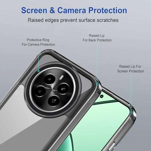 AmazonBasics Back Case Cover for Realme Narzo 70 5G (Polycarbonate, Thermoplastic Polyurethane_Translucent Black) 4