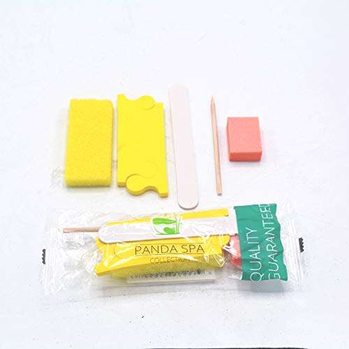 PandaSpa 5-Piece Pedicure Kit, Wood Nail File, Pumice Pad, Mini Buffer 100/180 Grit, Wood Stick, Toe Separator 200-Ct 2