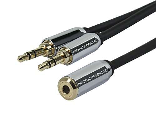 Monoprice 110146 6-Inch 3.5mm Stereo Jack Splitter for Mobile - Retail Packaging 1