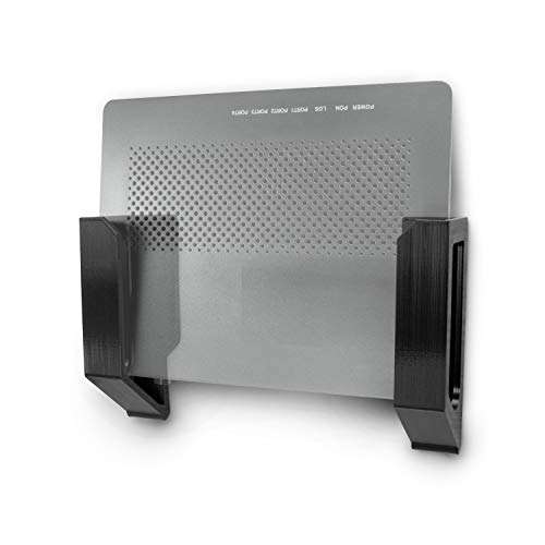 BRAINWAVZ Screwless 1.5" Wide Cable Box Mount, Modem, Router, Mesh, Streaming Media Devices & More Wall Mount | Wall Mount Any Device Upto 1.5" Wide & 4lb in Weight, Strong VHB Adhesive, No Tools 1