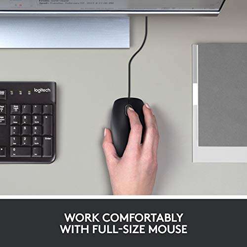 Logitech B100 Corded Wired USB Right or Left Hand Use Mouse for Computers and laptops - Black 2