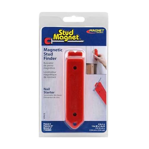 Master Magnetics Magnetic Stud Magnet Finder with Shield - Drywall Screw and Nail Locator, Red, 07612 3