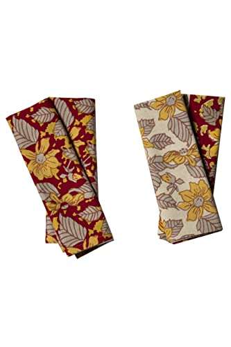 CONTRAST LIVING Manjlam Hand Block Printed Kitchen Towel/Dish Towel/Hand Towel Multi Color Set of 3 Pcs 4