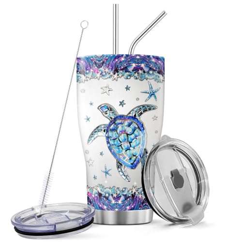 ZAOCHIN Sea Turtle Coffee Tumbler 30 Oz Travel Mug With Lid Christmas Gifts For Women 1