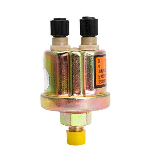 XISAOK Engine Oil Pressure Sensor Gauge Sender Switch Sending Unit 1/8 NPT 80x40mm Oil Pressure Sensor Gold 2