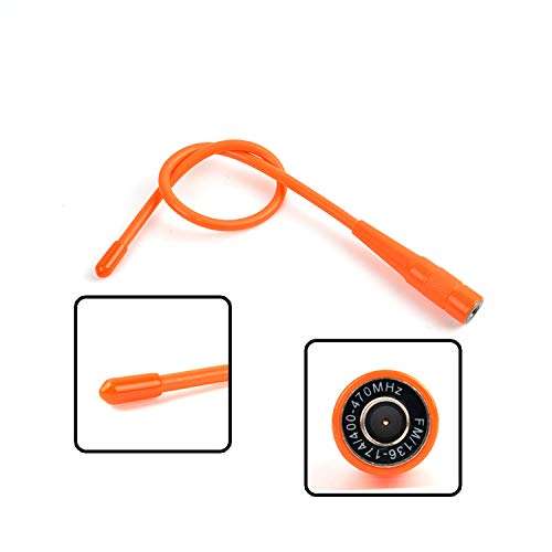 HYS UHF/VHF 144/430MHz SMA-Male High Gain Flexible Soft Radio Antenna 15inch for YAESU VERTAX Icom Wounxun Walkie Talkies Orange(2packs) 4
