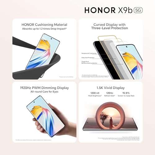 HONOR X9b 5G (Sunrise Orange, 8GB + 256GB) | India's First Ultra-Bounce Anti-Drop Curved AMOLED Display | 5800mAh Battery | 108MP Primary Camera | Without Charger 4