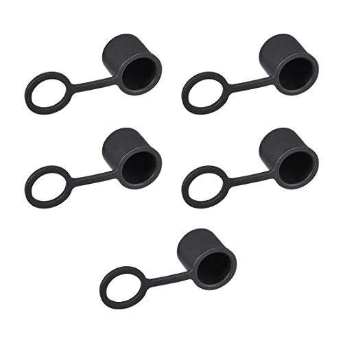 uxcell 5pcs BNC Silicone Protectors Cap Port Cover Anti Dust Black 1