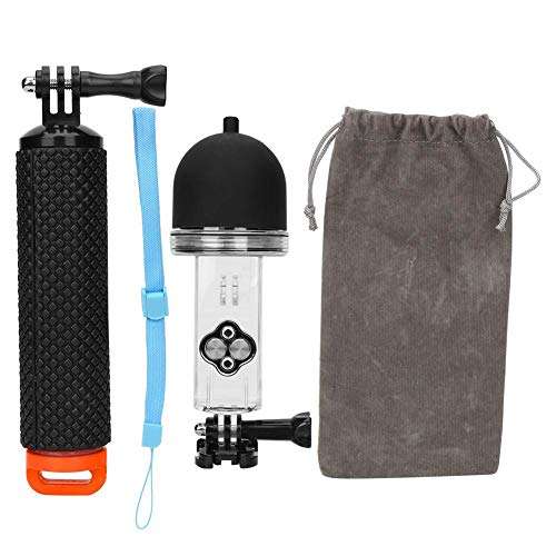 riuty Action Camera Waterproof Cease Plastic Diving Waterproof Shell Underwater Case Floating Rod Selfie Stick for DJI OSMO Pocket Sports Camera(Orange) 1