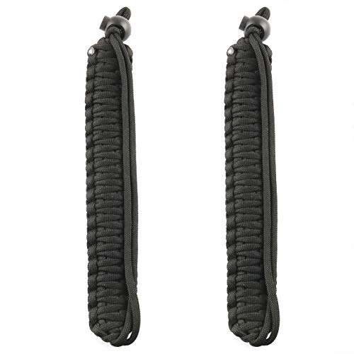 LRONG 2PCS Nylon Braided Adjustable Camera Hand Grip Strap for Video Camcorder, Binoculars and Nikon/Canon/Sony/Minolta/Panasonic/SLR/DSLR Digital Camera, Black 1