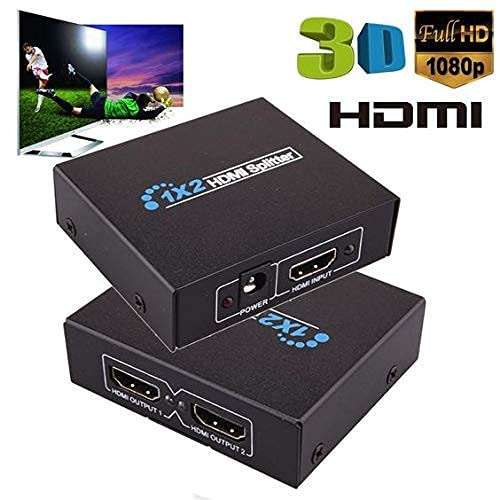 Microware HDMI Splitter 1X2 split one HDMI input to 2 HDMI output with power supply 3