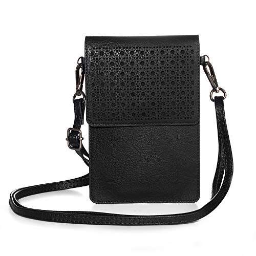Women Crossbody Bag Cell Phone Purse Pouch with Touch Screen Window for iPhone 16 Pro iPhone 15 14 13 12 11 XR XS Max Google Pixel 9 Pro Pixel 8 7 6 (Black) 2