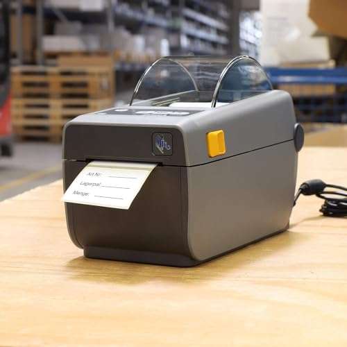 Zebra ZD410 Printer with Tear-Off Edge - 203 DPI - Direct Thermal - 56 mm Max. Print Width, USB Interfaces (ZD41022-D0E000EZ), Grey (Dark) 6