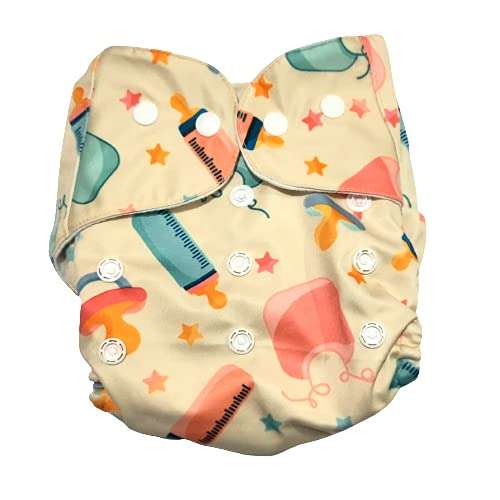 The Mom Store Cloth Diaper for Infants / Kids | Age 3 Months to 3 Years | Mutiple times Washable and Re-useable | Eco-Friendly | Snap Buttons | Stretchable | Comfortable | Combo of 5 (Colour 8) 4
