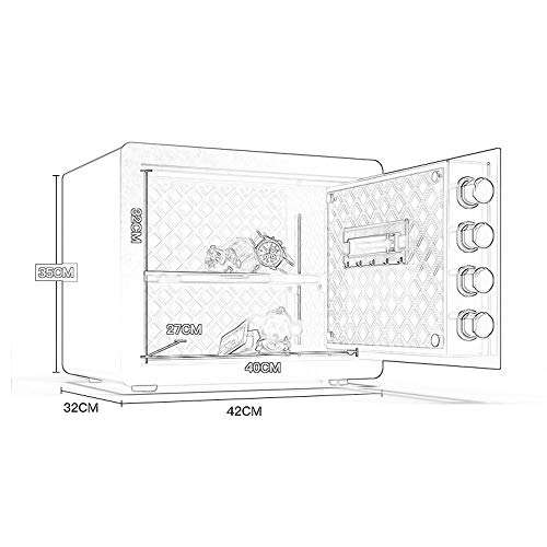 Ma DONG Safety cabinet, double alarm intelligent wall fingerprint password mini household safe deposit box, suitable for: office/home/finance, 3 colors optional @ (Color : Coffee gold) 2