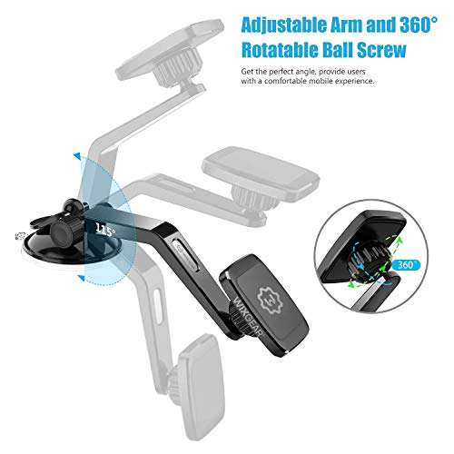 WixGear Magantic Mount, Universal Dashboard Curved Magnetic Phone Car Mount Holder for Cell Phones and Mini Tablets with Fast Swift-snap Technology, Magnetic Cell Phone Mount 6