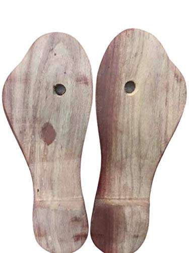 Essential sagwan Wood Khadau, Charan Paduka, Handcrafted Wooden Slipper with Heel Rosewood for Auspicious(Designed, Brown) 4