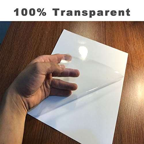 MR-Label Crystal Glossy Clear Multipurpose Labels - Waterproof & Tear-Resistant - Printable Sticker Paper for Holiday Crafts - for Laser Printer Only - 8.5" x 11" Full Sheet Labels - 10 Labels 5