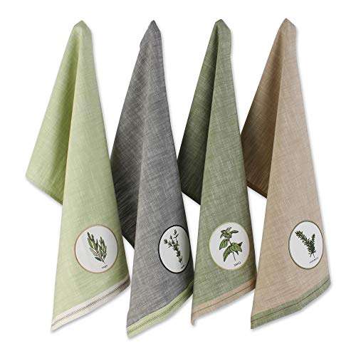 DII Fresh Herbs Kitchen Textiles, Dishtowels, 18x28, Herbal 4 Piece 1