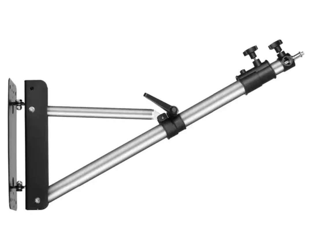 VEEPRO Wall Mounting Boom Arm with Triangle Base for Photography Studio Video Studio Strobe Light Monolight Softbox Umbrella Reflector(Metal Alluminium) 1