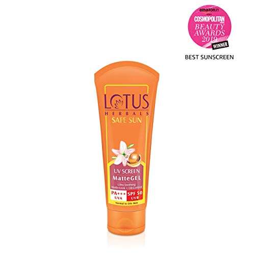 Lotus Herbals Safe Sun UV Screen Matte Gel, SPF 50, 100g & White Glow Skin Whitening & Brightening SPF-25 Hand & Body Lotion, 300ml 3