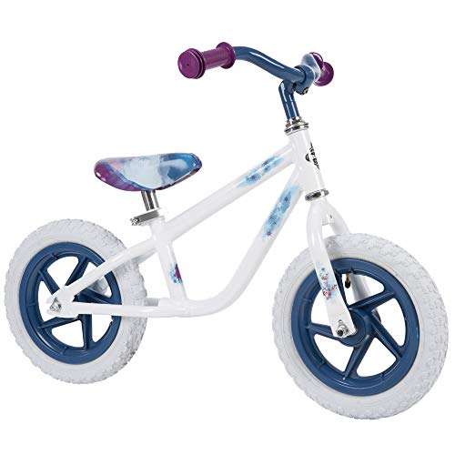 Huffy Frozen 2 Balance Bike for Toddler & Kids, Elsa Graphics, Purple, White, 12 inch 1