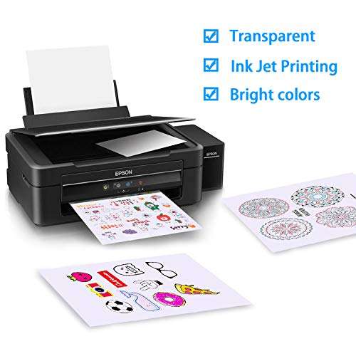 WeLiu Printable Transparent Sticker Paper - 8.5" X 11" Blank Custom Label Sticker Sheets - 15 Clear Sheets - for Inkjet Printers 5
