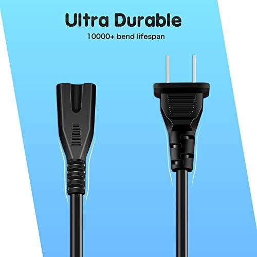 5Ft 2 Prong AC Power Cord Cable Compatible with Xbox Series X/S Xbox One S/Xbox One X Game Console, for Sony Playstation PS4 PS3 PS2 Slim/PSP/PSV Supply Plug Replacement 4