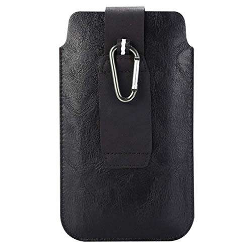 Universal 6.5 inch PU Leather Belt Holster Pouch Waist Bag with Card Slot for iPhone 14 Pro Max, 14 Pro, 14 Plus, 14, for Galaxy S23 Ultra, S23+, S23, A14 5G, F04, M04, Black 3