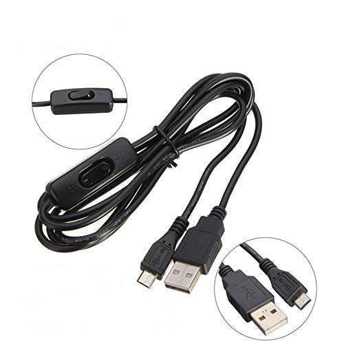 WOWOONE Power Cable with Switch ON/Off Button Micro USB Charging Cable for Banana PI Raspberry Pi 2 Power Cable with Switch 2