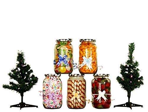 Decor Shine 1000 Ml Grocery Kitchen Container jar for Storage Food Material,Spice Storage,Pickle Storage Jar with air Tight Lid (2, Black Checks) 5