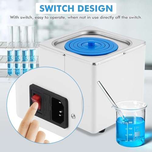 Lab Water Baths 2.5L Digital Water Bath Heater Thermostatic Water Bath 300W with Selectable Openings for Lab Use Food Heating Chemical Biological Experiment (110V) 5