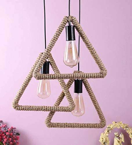 Carsten HL-40 Triangle Shaped 3 Light Hanging Light Pendant Light for Ceiling to Decor (Black) 4