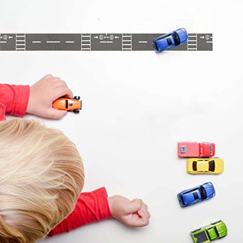 VICASKY Road Tape Sticker Traffic Road Tape Road Car Tape Great DIY Traffic Sign Train Track Model Toy Vehicle Playsets (Mixed Style) 5