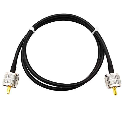 ALLiSHOP PL259 Cable Jumper Male to Male UHF Coax Cable CB Coax Patch Cord (2 feet) with Low Loss RG58 50 Ohm for CB Radio HAM Radio SWR Meter Antenna Equipment 2