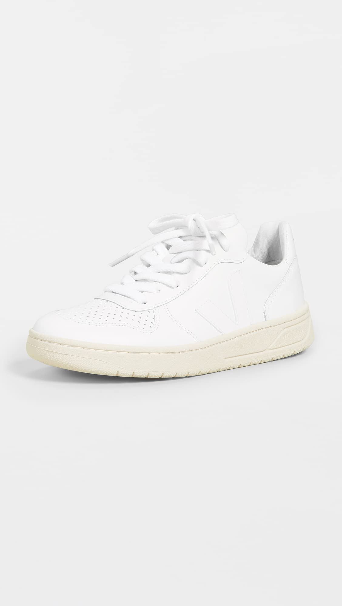 Veja Women's V-10 Lace Up Sneakers, Extra White, 9 Medium US 5