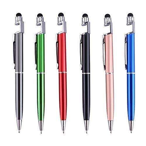 Mobile Stand ( PACK 6) For Xiaomi Mi 4i, Mi4i, Mi 4 I, Mi Four I, Xiomi Mi 4i, Redmi 4i, XiaomiMi4i, Xiaomi Mi Four Ballpoint Function Stylus Pen with Mobile Stand Holder Writing Pen Screen Wipe Adjustable universal Mobile Phone Flexible Clip Holder Pen - (PR.D1, Mix) 1