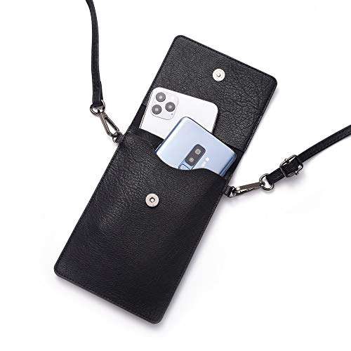 Women Crossbody Bag Cell Phone Purse Pouch with Touch Screen Window for iPhone 16 Pro iPhone 15 14 13 12 11 XR XS Max Google Pixel 9 Pro Pixel 8 7 6 (Black) 3