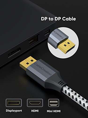 CableCreation 3.3ft DisplayPort to DisplayPort Cable (DP to DP) - Gold Plated, 8K@60Hz, 4K@144Hz, 2K@165Hz Video Resolution & HDR Support, Black 6