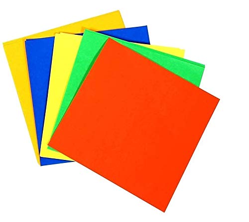 True-Ally 100 sheets 15 cm x 15 cm both side colored Origami Sheets/Construction Paper Unruled (Set of 100, Florescent Multicolor) for Origami, Scrapbooking, Hobby Crafts, Project Work etc. (100)