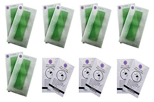 Ear Lobe & Accessories Aloe Vera Face Wax Strips 10strips (20pcs) + Charcoal Deep Cleansing Nose Pore Strips (6pcs) 1