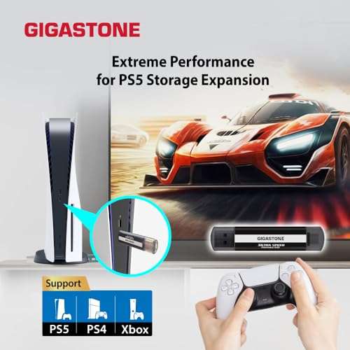 Gigastone [USB3.2 Gen2] USB-C+USB-A External SSD 1TB 1,050MB/s for PS5 iPhone15 MacBook iPad Xbox Gaming SSD Backup Hard Drive 6